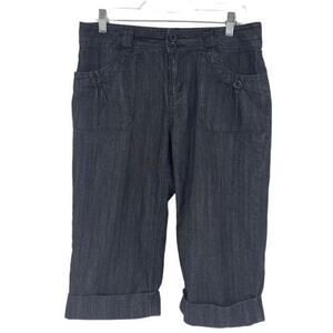 BACCINI capris cuffs size 6 black dark wash